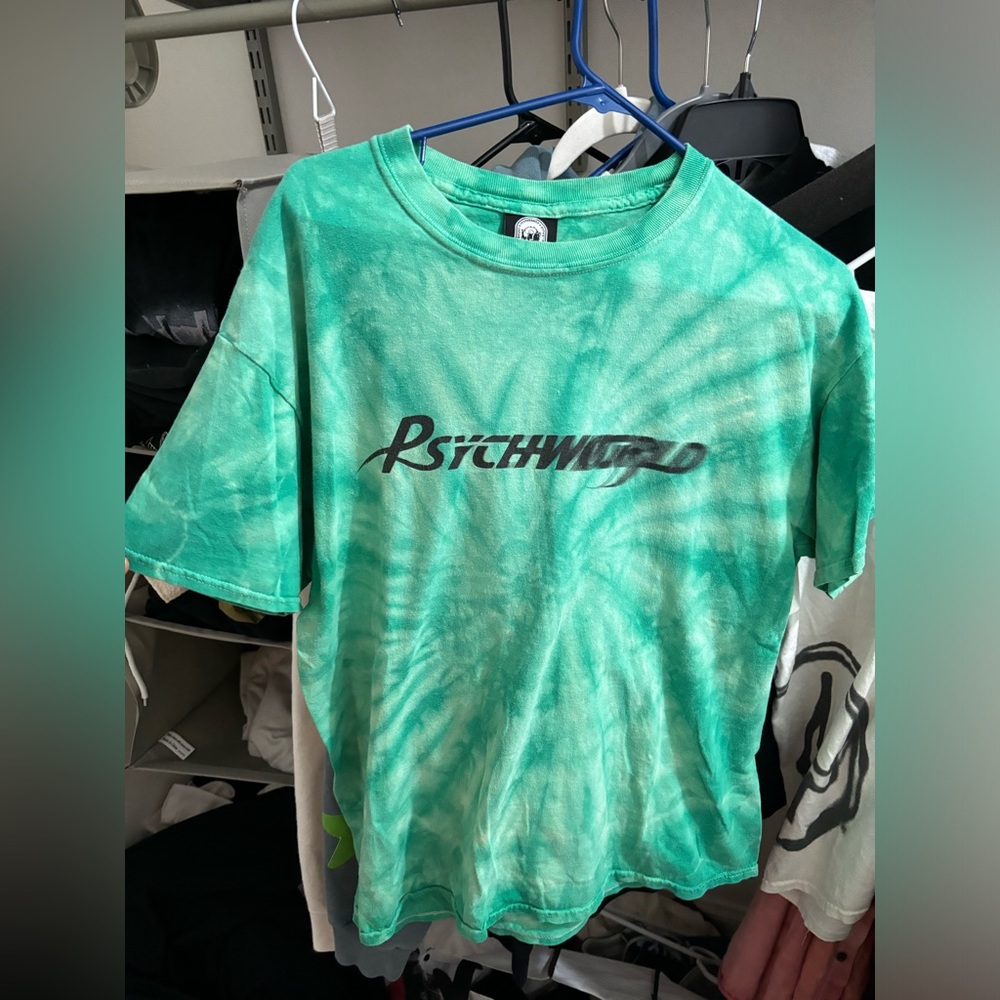 Rare Psych World Sample Tee Green Tye Dye Size Large